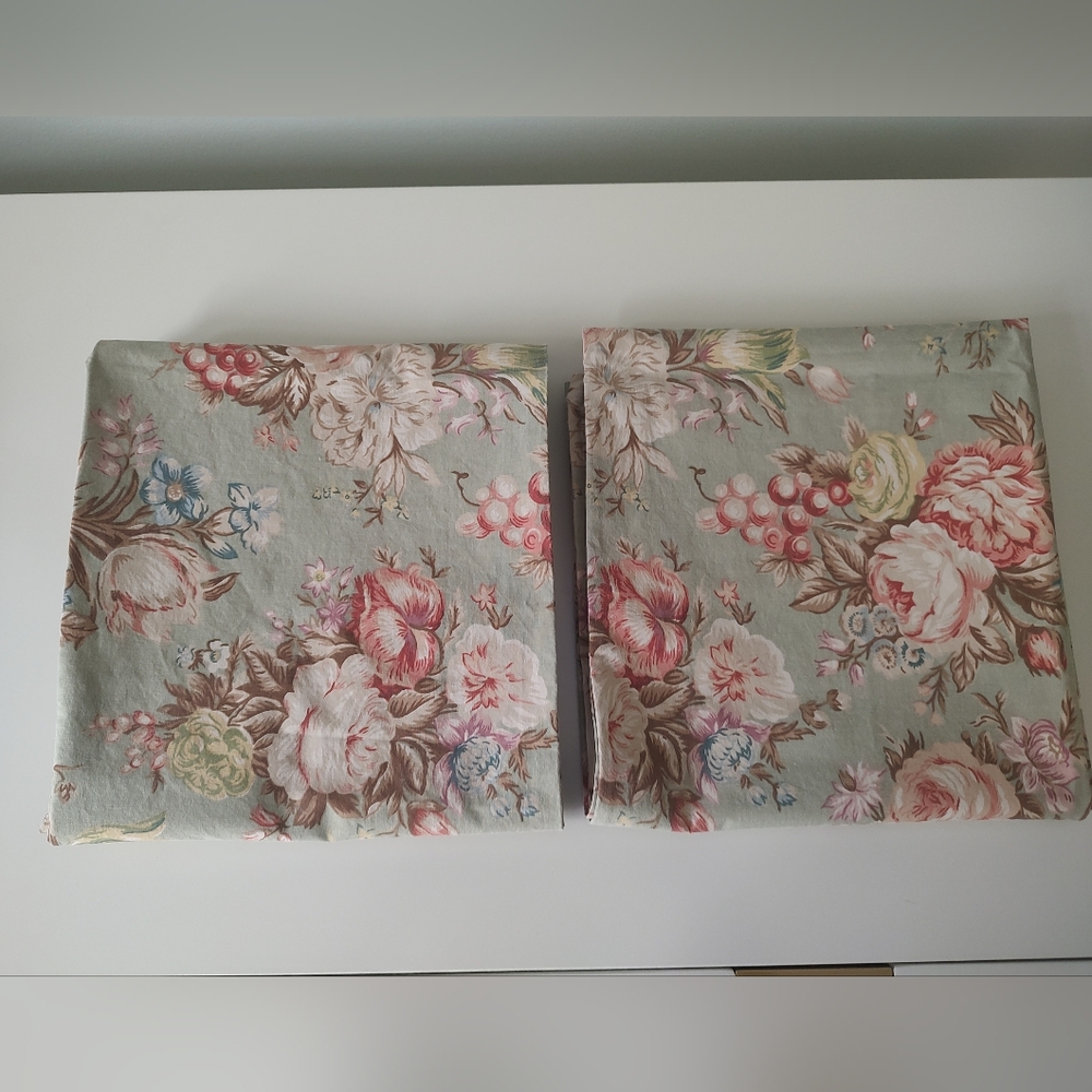 Vintage Ralph Lauren Home Charlotte Sage Floral King Pillow Cases Set Of 2 - Picture 2 of 8